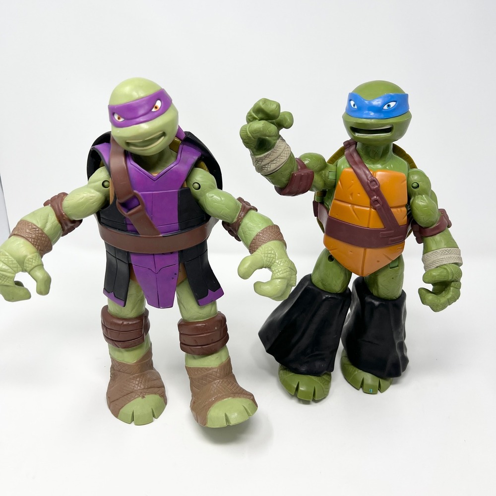 TMNT Leonardo Donatello Action Figure Set Playmates 2012 Ninja Turtles 11"